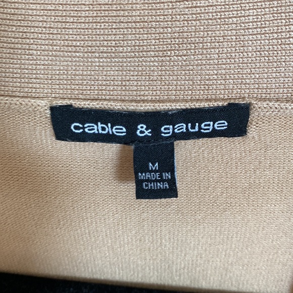 Camel Colored Knit Short Sleeve Cardigan - M - Picture 3 of 5